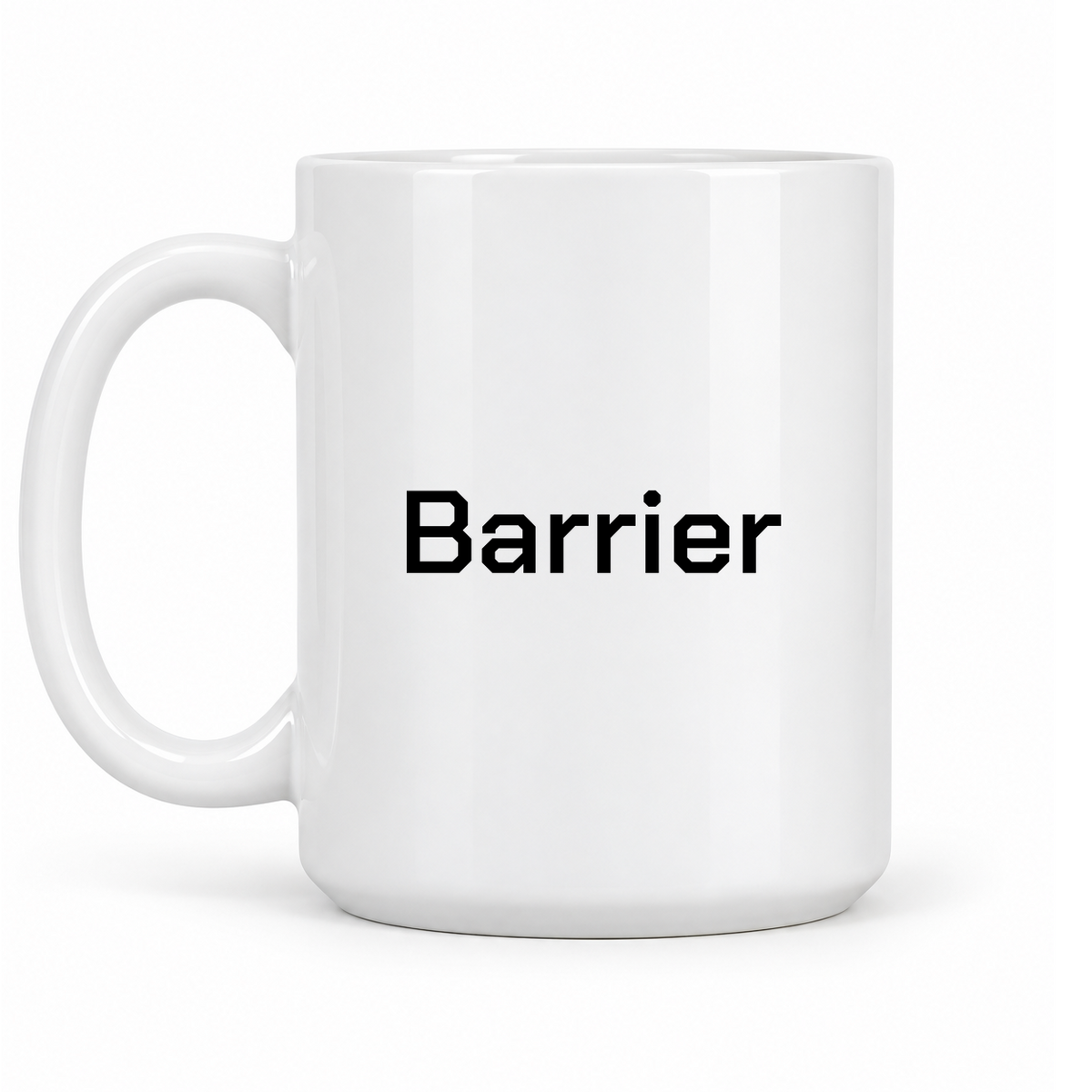 Barrier Mug in white with handle left