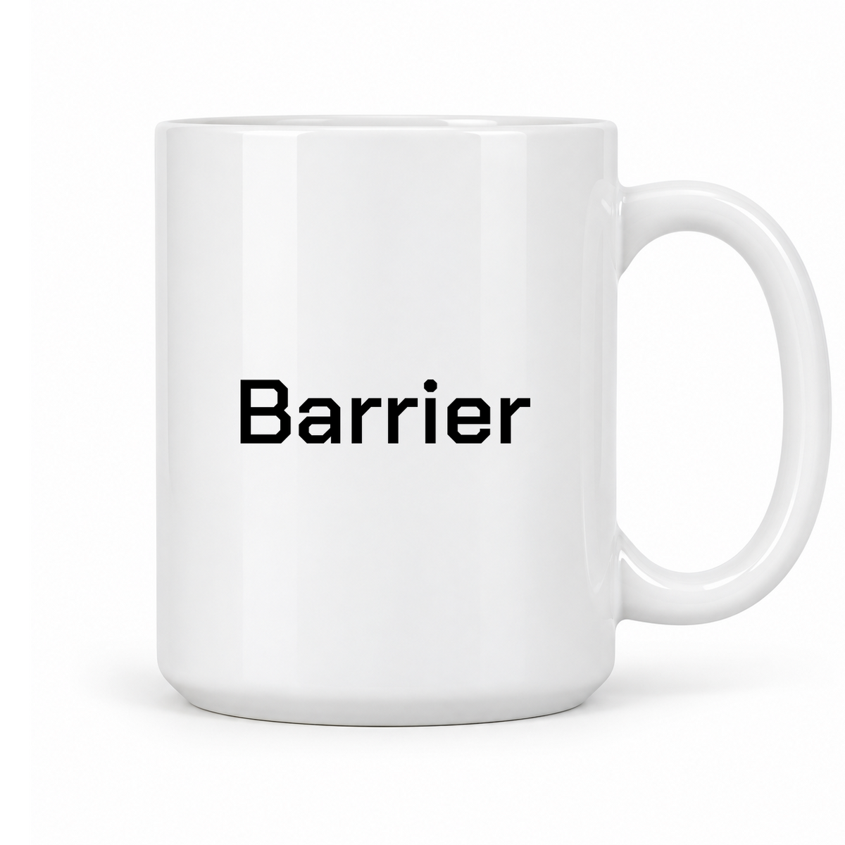 Barrier Mug in white with handle right
