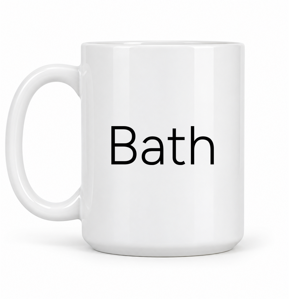 Bath Mug in white with handle left