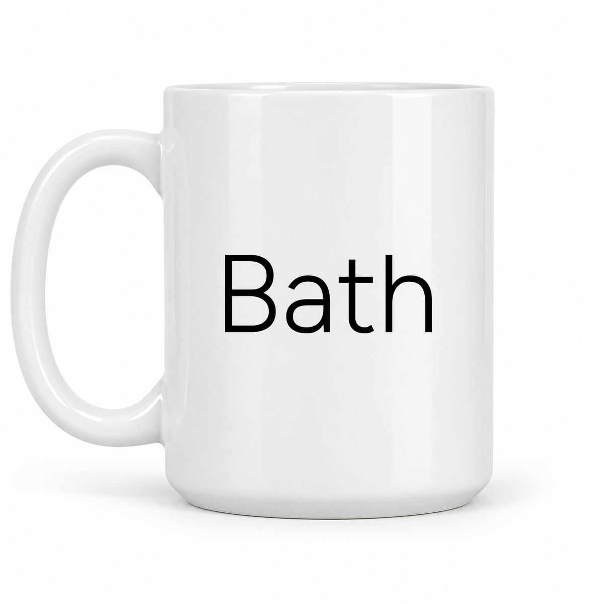 Bath Mug in white with handle left