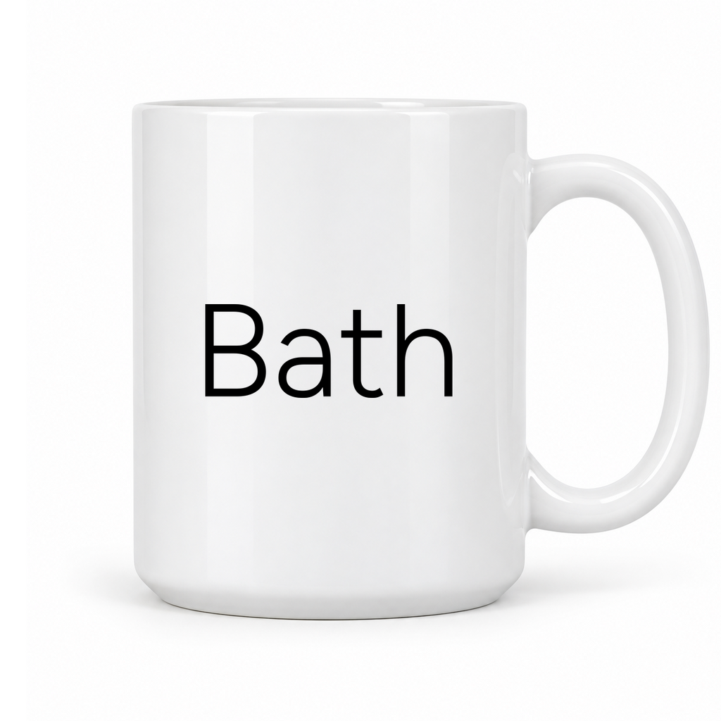 Bath Mug in white with handle right