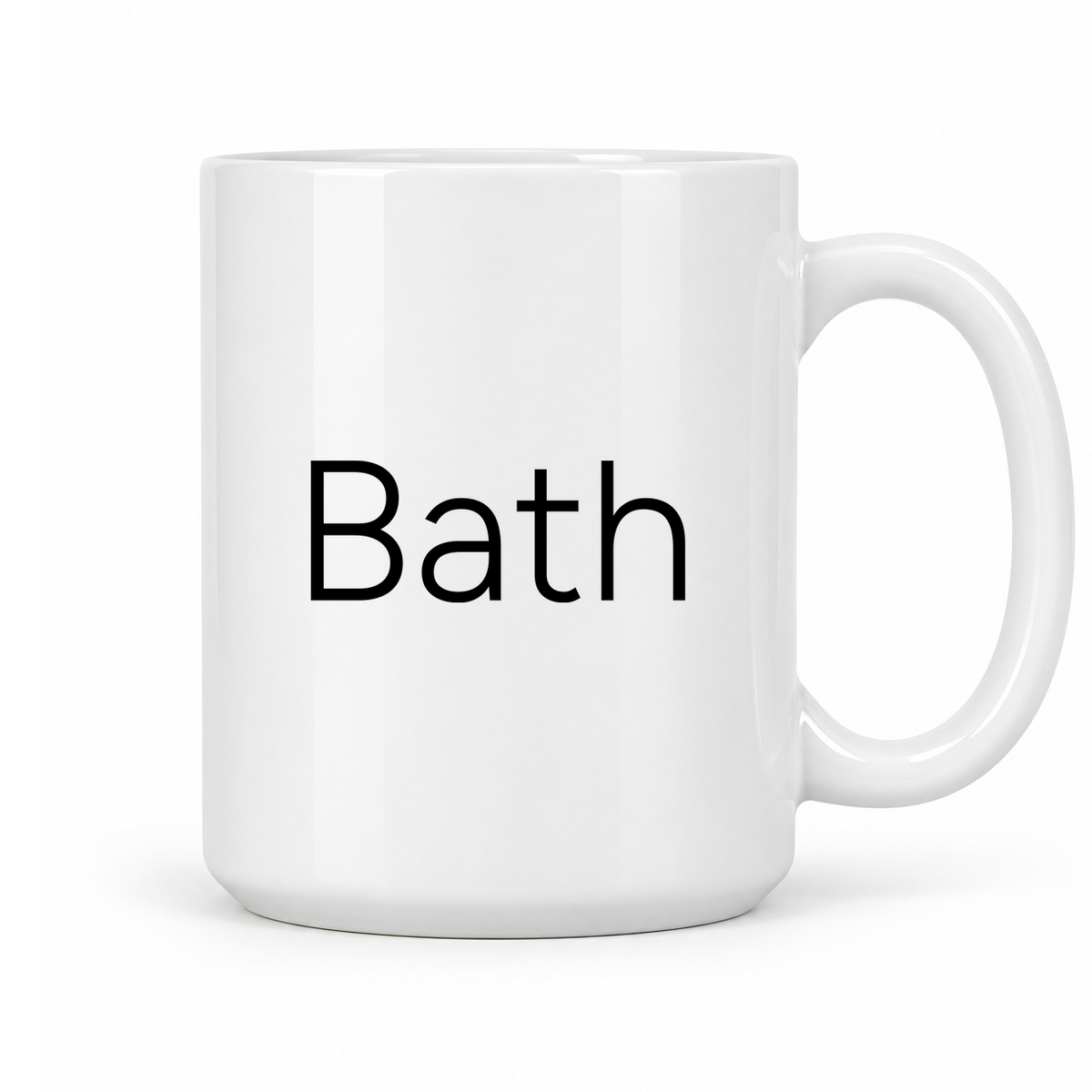 Bath Mug in white with handle right