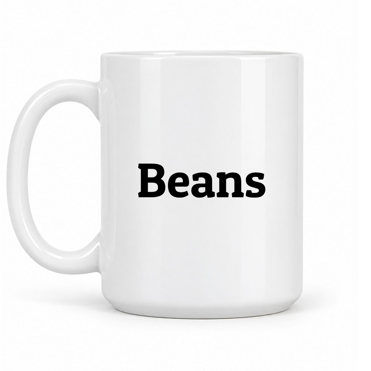 Beans Mug in white with handle left