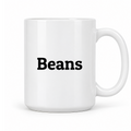 Beans Mug in white with handle right
