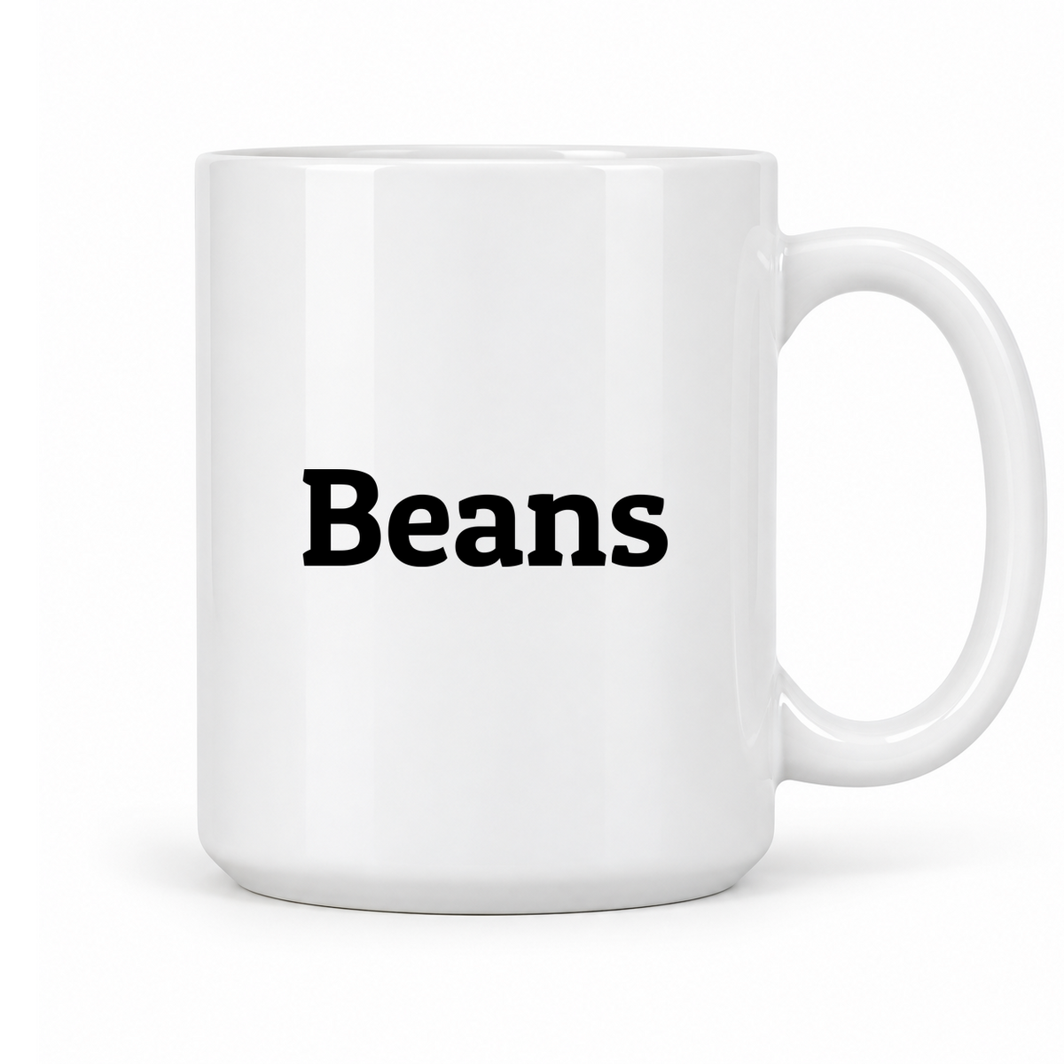 Beans Mug in white with handle right