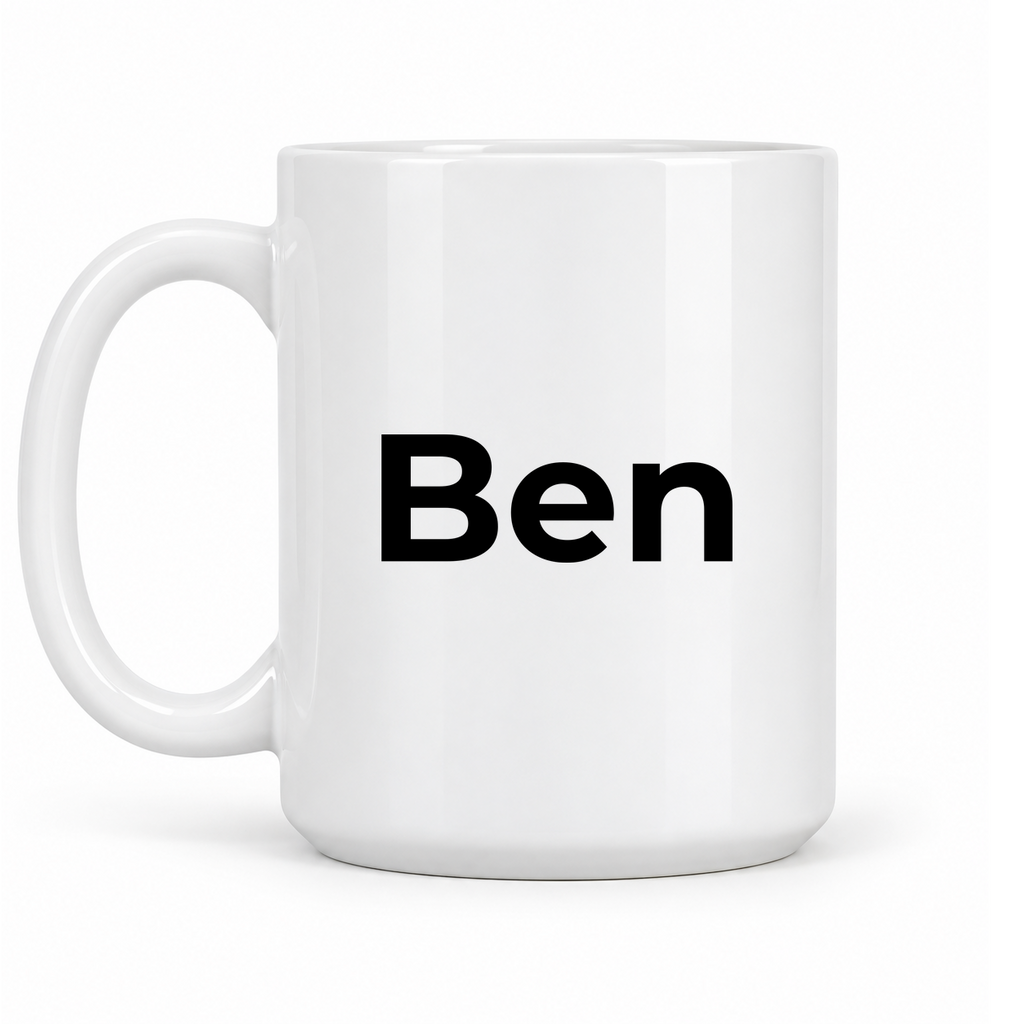 Ben Mug in white with handle left