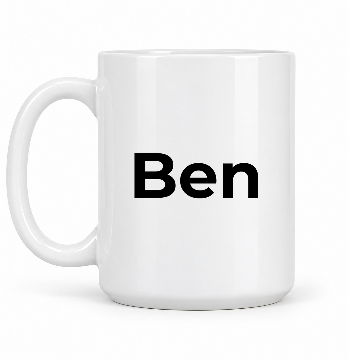 Ben Mug in white with handle left