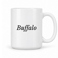 Buffalo Mug in white with handle right