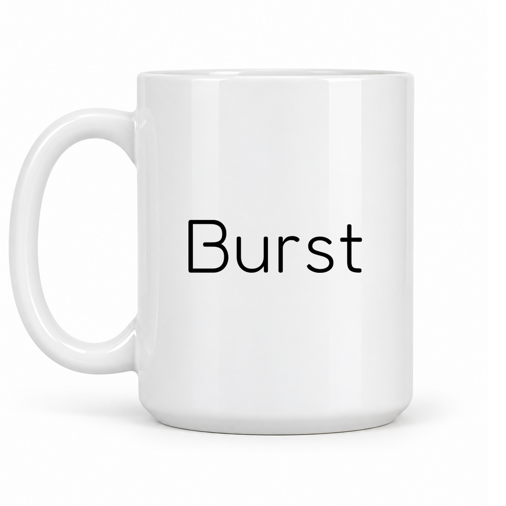 Burst Mug in white with handle left