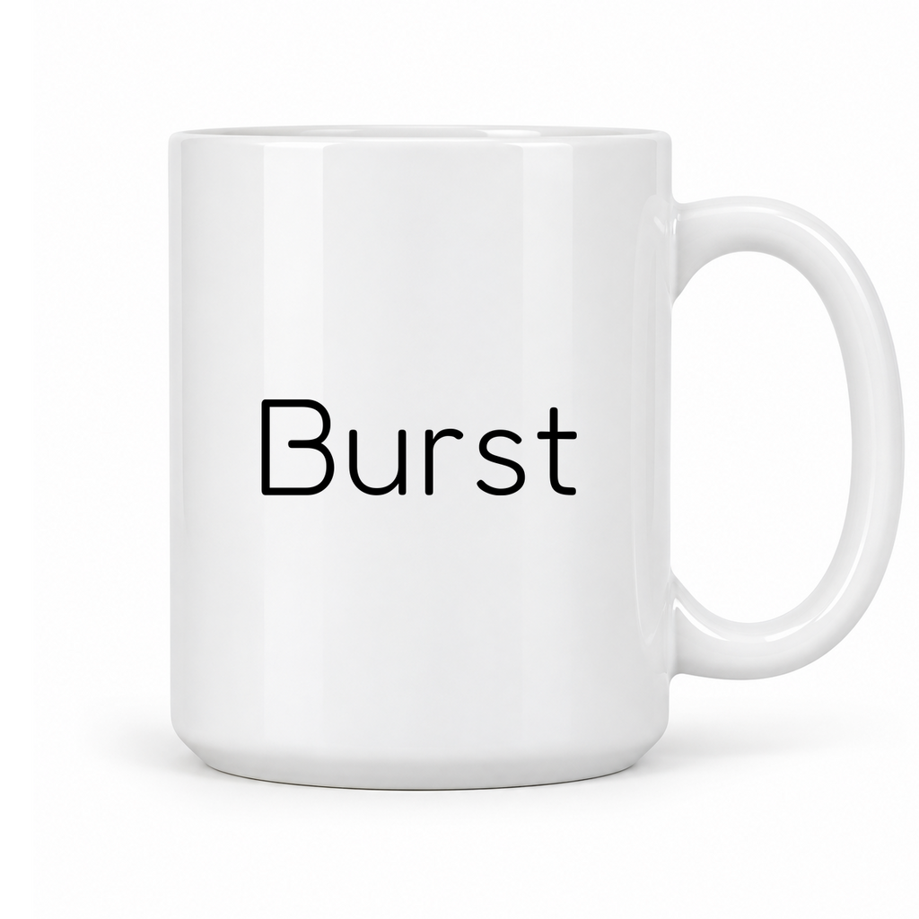 Burst Mug in white with handle right