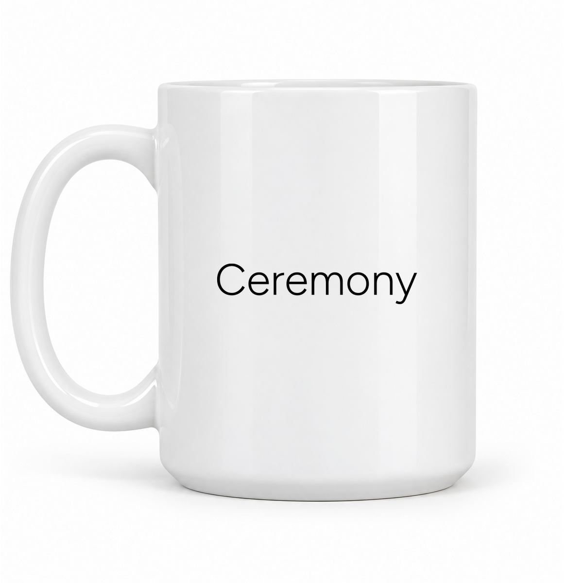 Ceremony Mug in white with handle left