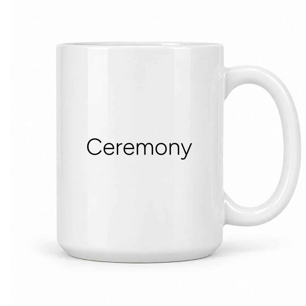 Ceremony Mug in white with handle right