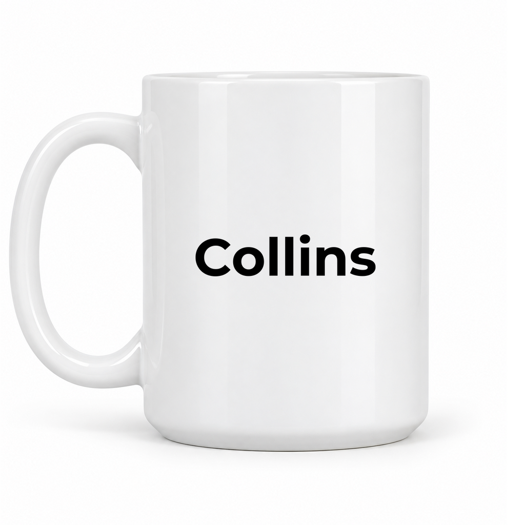 Collins Mug in white with handle left