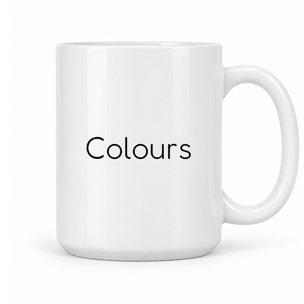 Colours Mug in white with handle right
