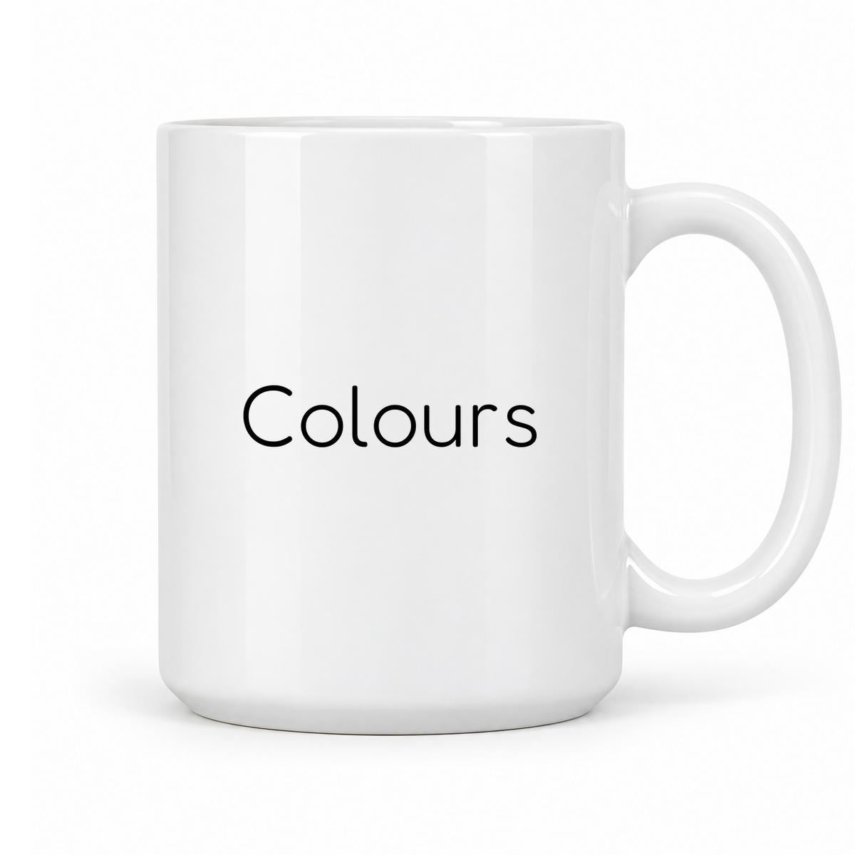 Colours Mug in white with handle right