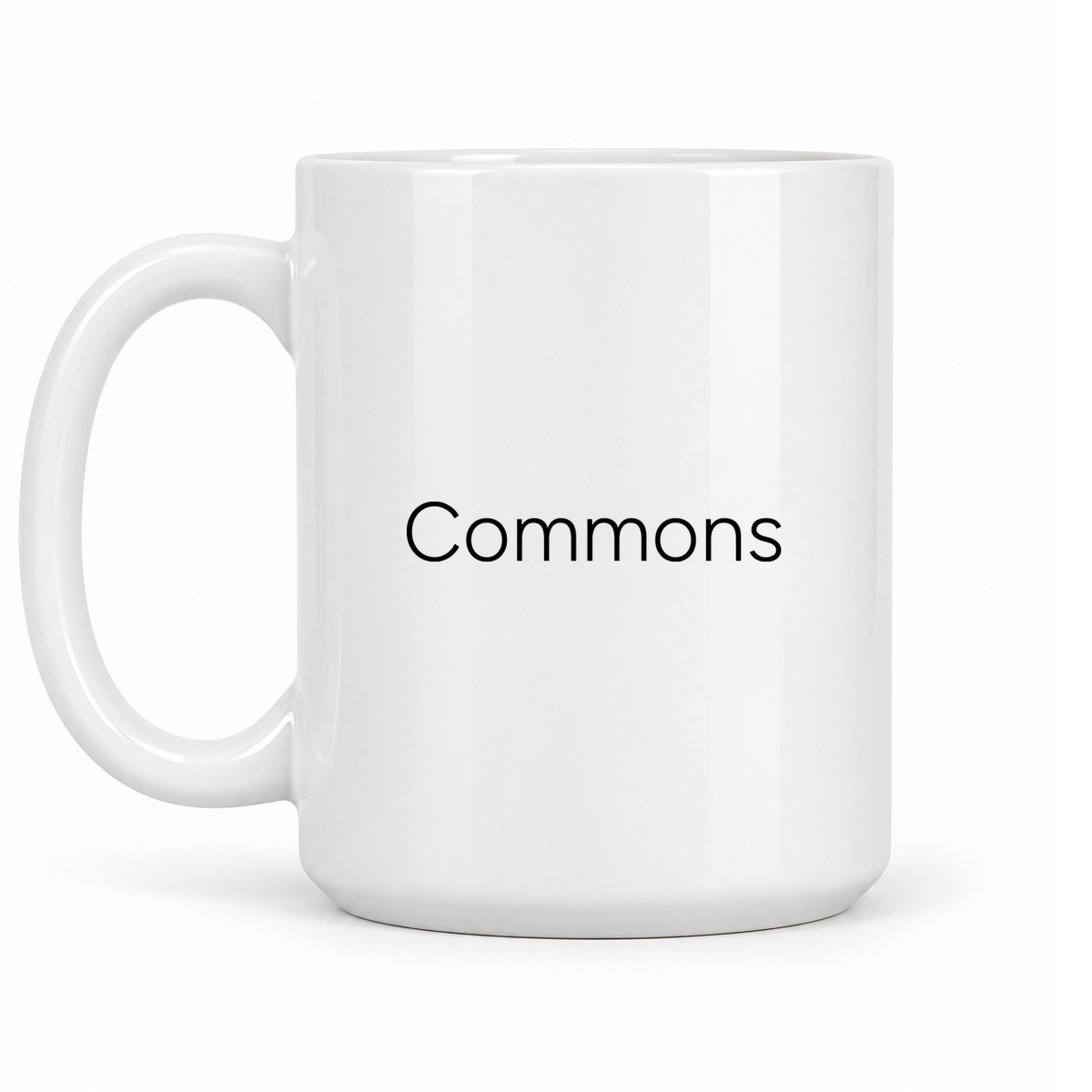 Commons Mug in white with handle left