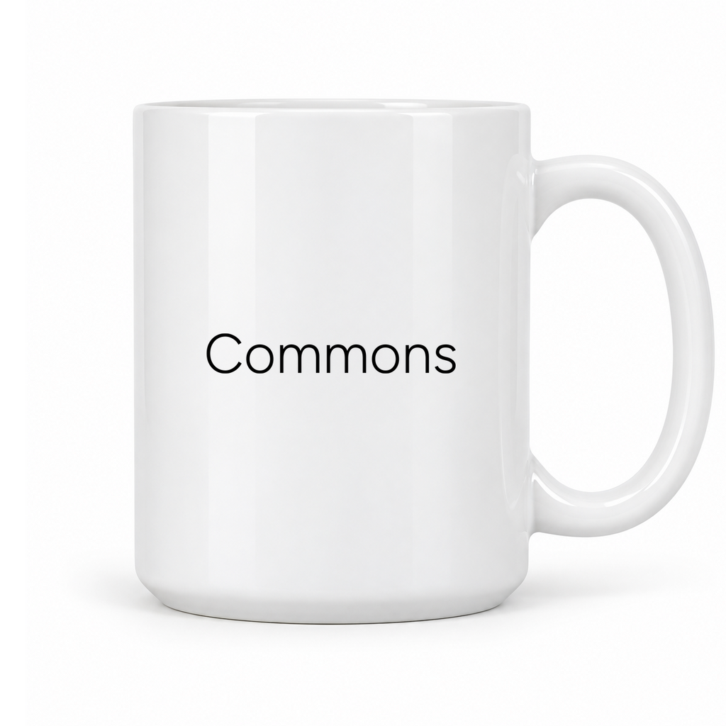 Commons Mug in white with handle right