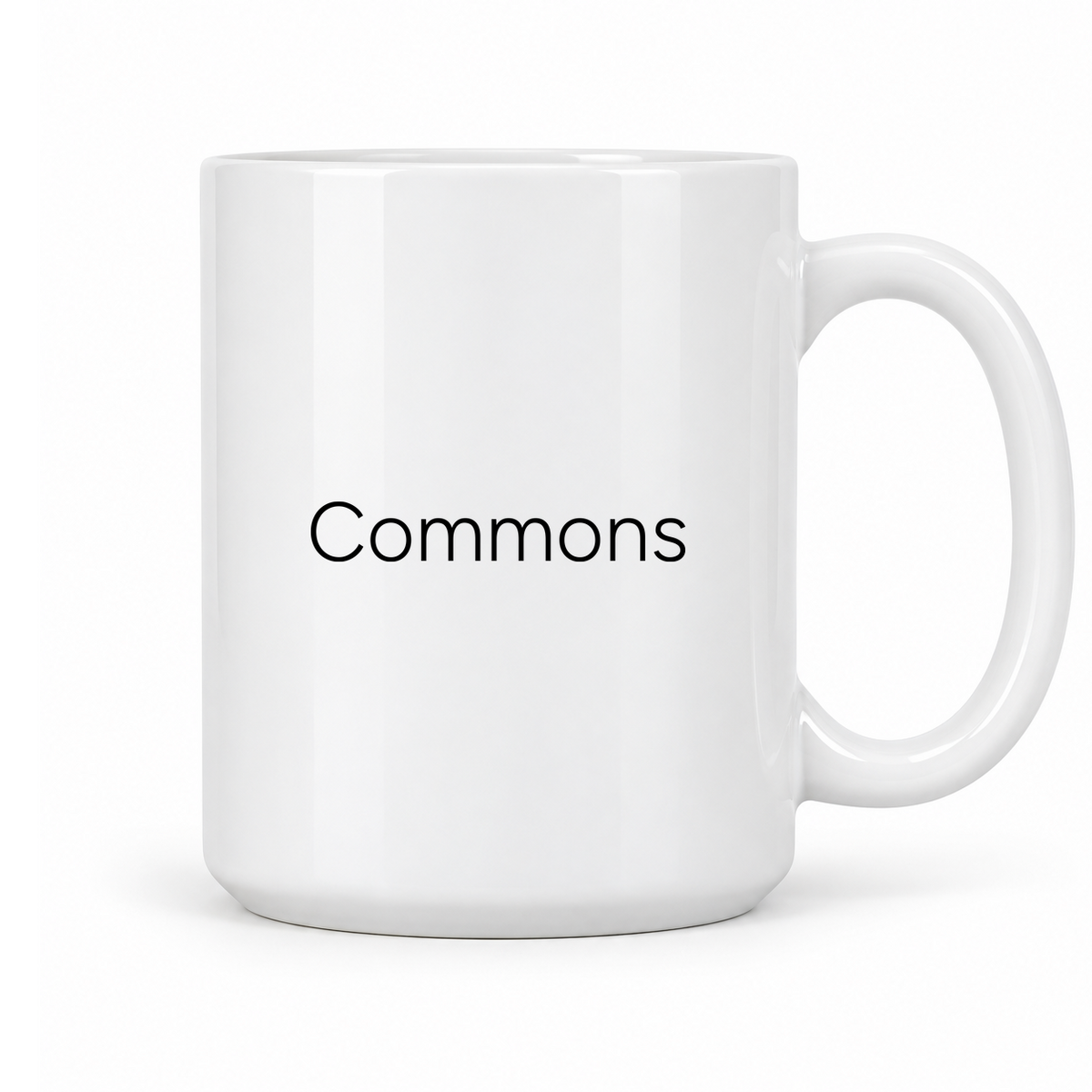 Commons Mug in white with handle right