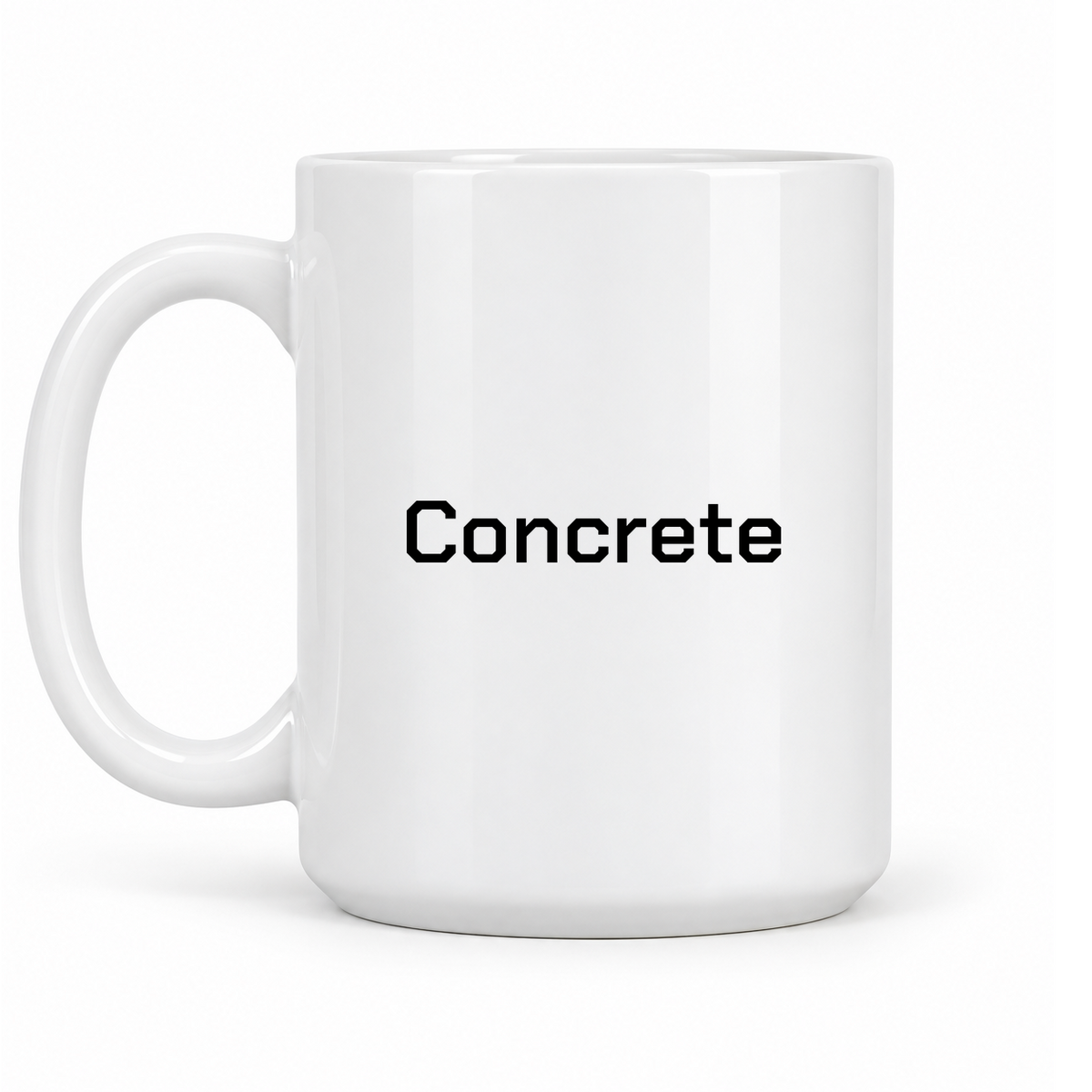 Concrete Mug in white with handle left