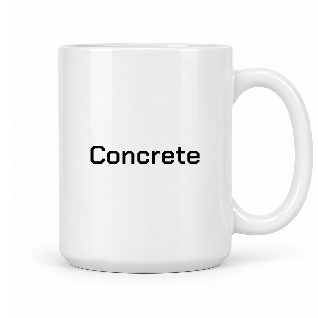 Concrete Mug in white with handle right