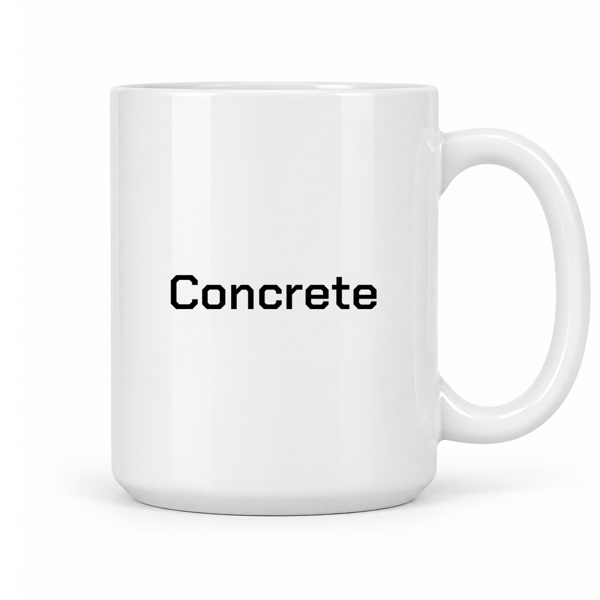 Concrete Mug in white with handle right
