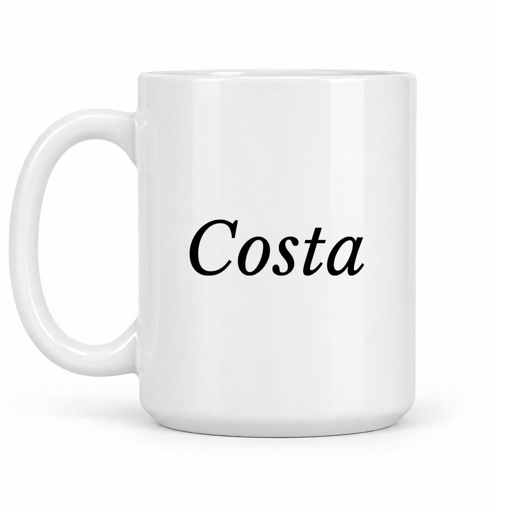 Costa Mug in white with handle left