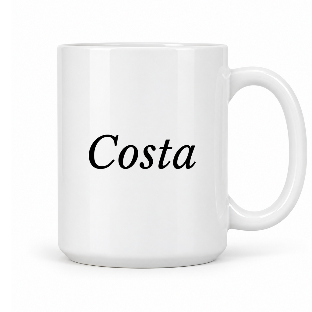 Costa Mug in white with handle right