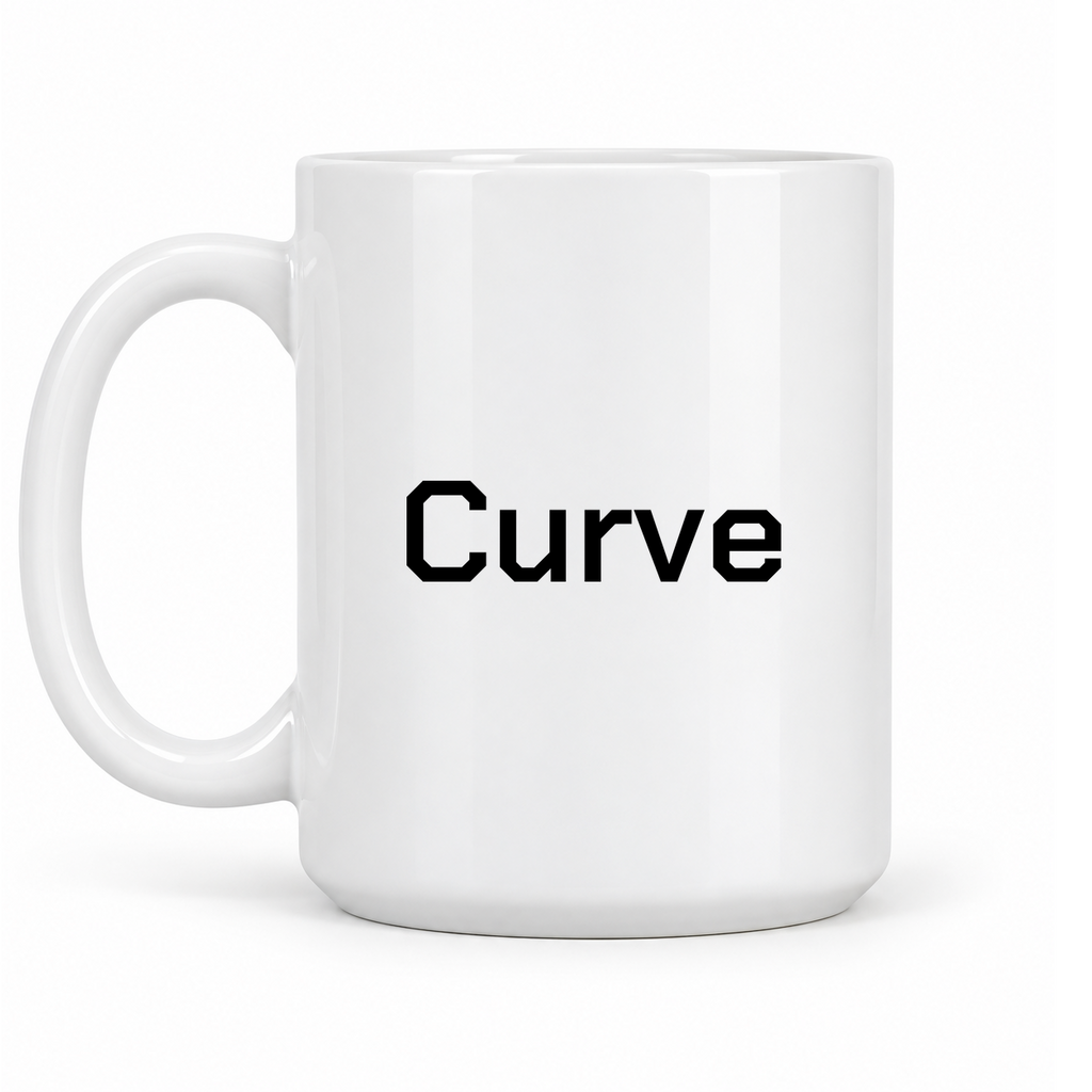 Curve Mug in white with handle left