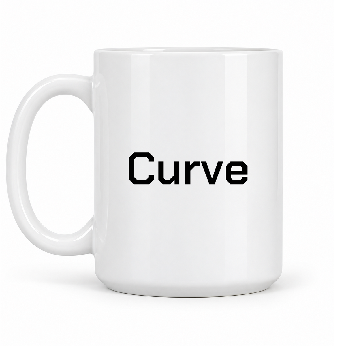 Curve Mug in white with handle left