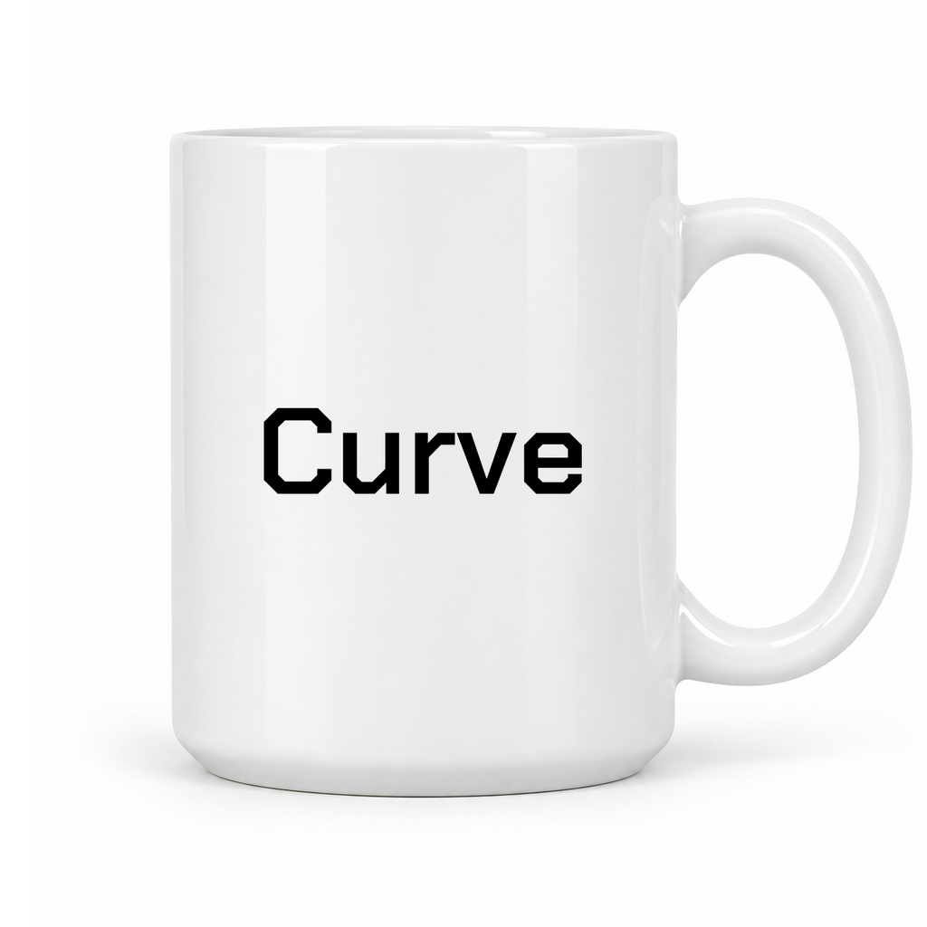 Curve Mug in white with handle right