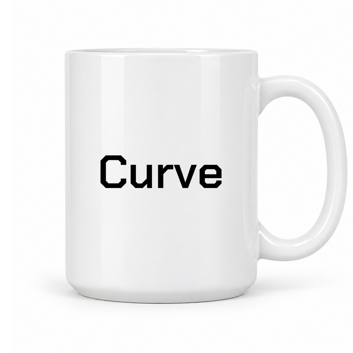 Curve Mug in white with handle right