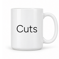 Cuts Mug in white with handle right