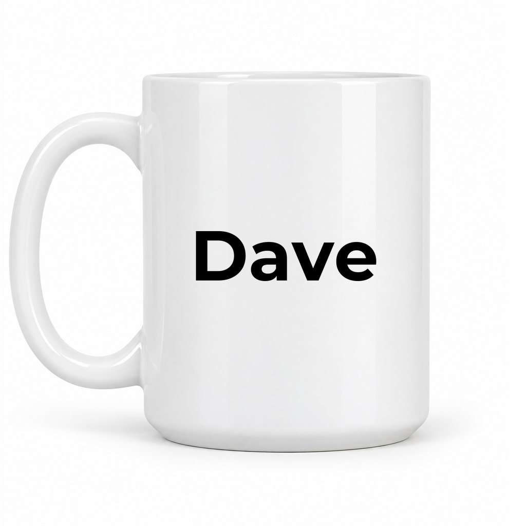 Dave Mug in white with handle left