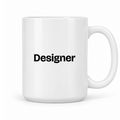 Designer Mug in white with handle right