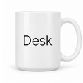 Desk Mug in white with handle right