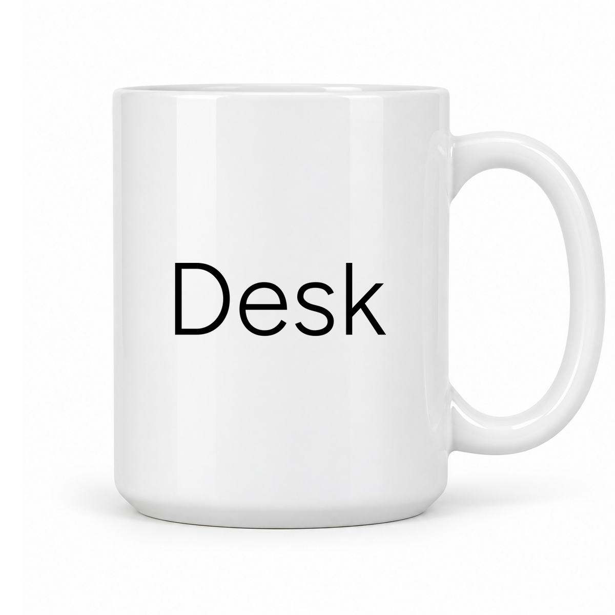 Desk Mug in white with handle right