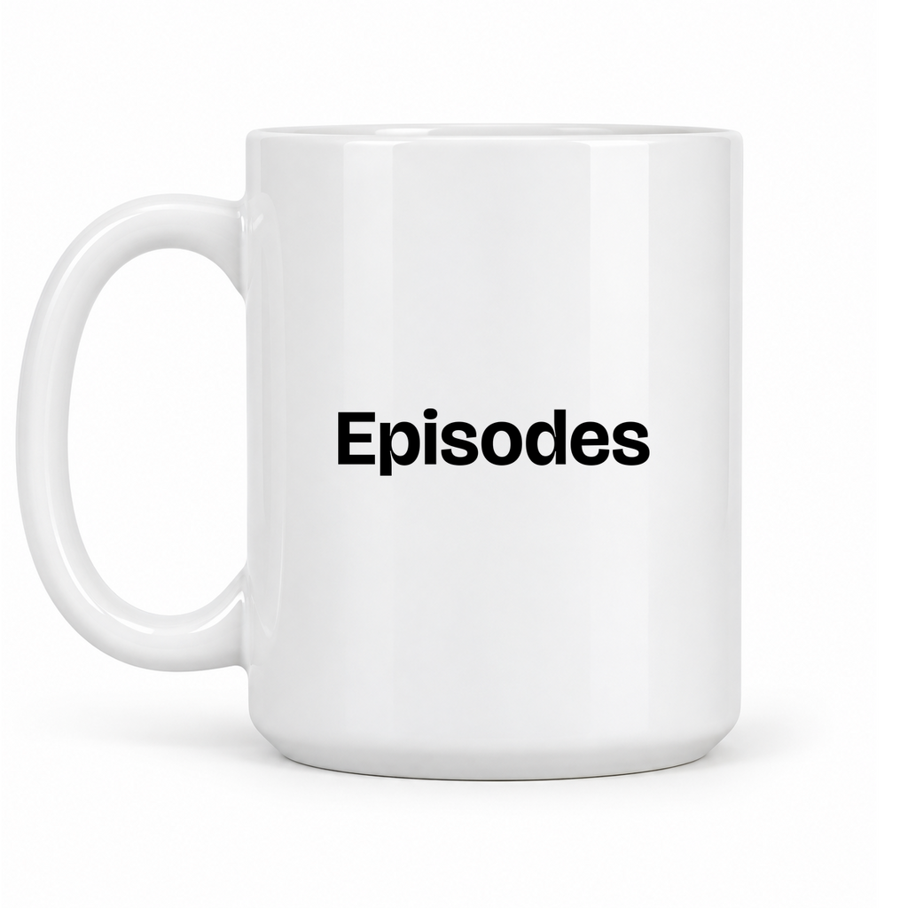 Episodes Mug in white with handle left