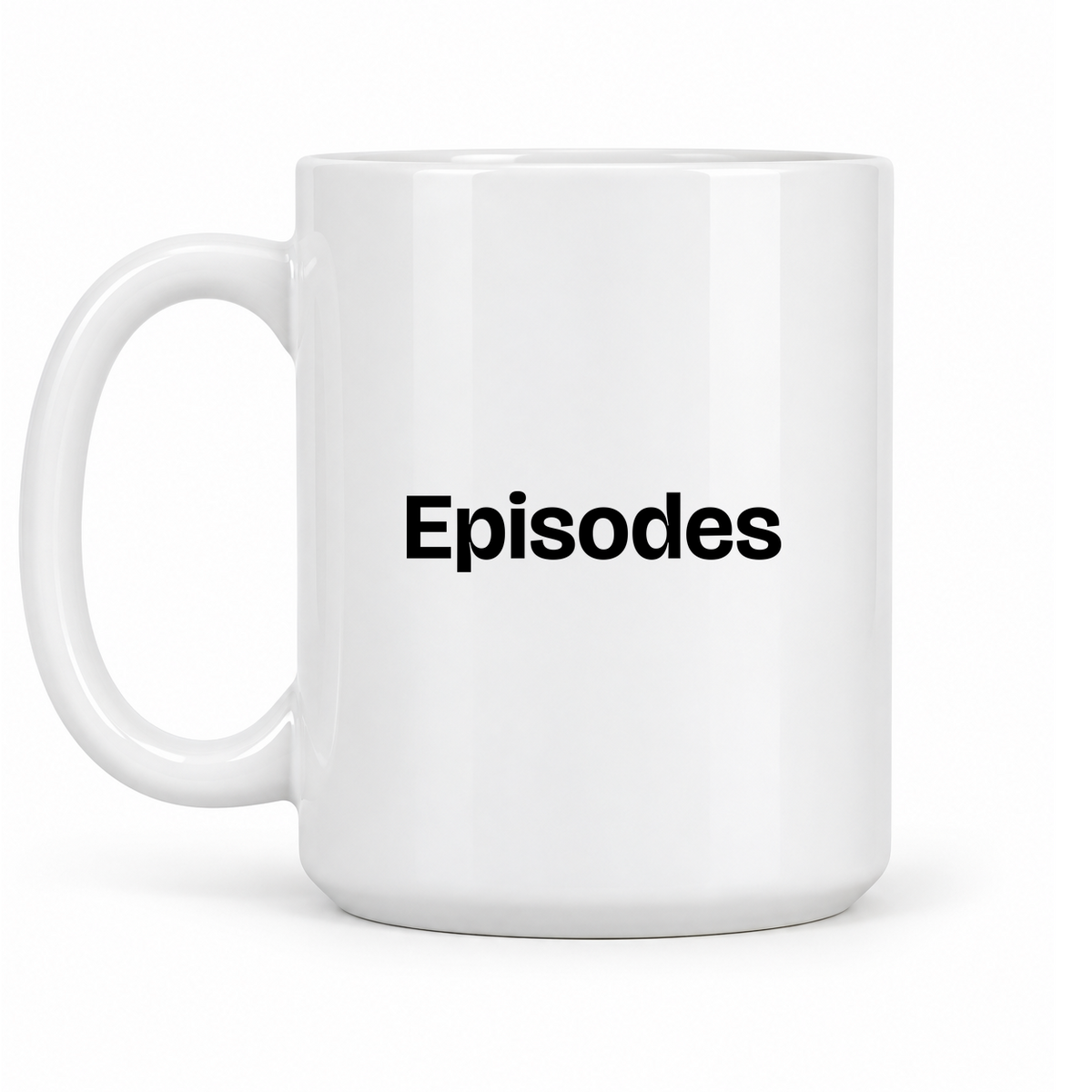 Episodes Mug in white with handle left