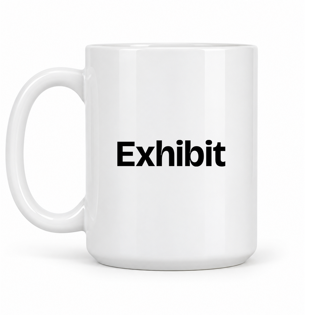 Exhibit Mug in white with handle left