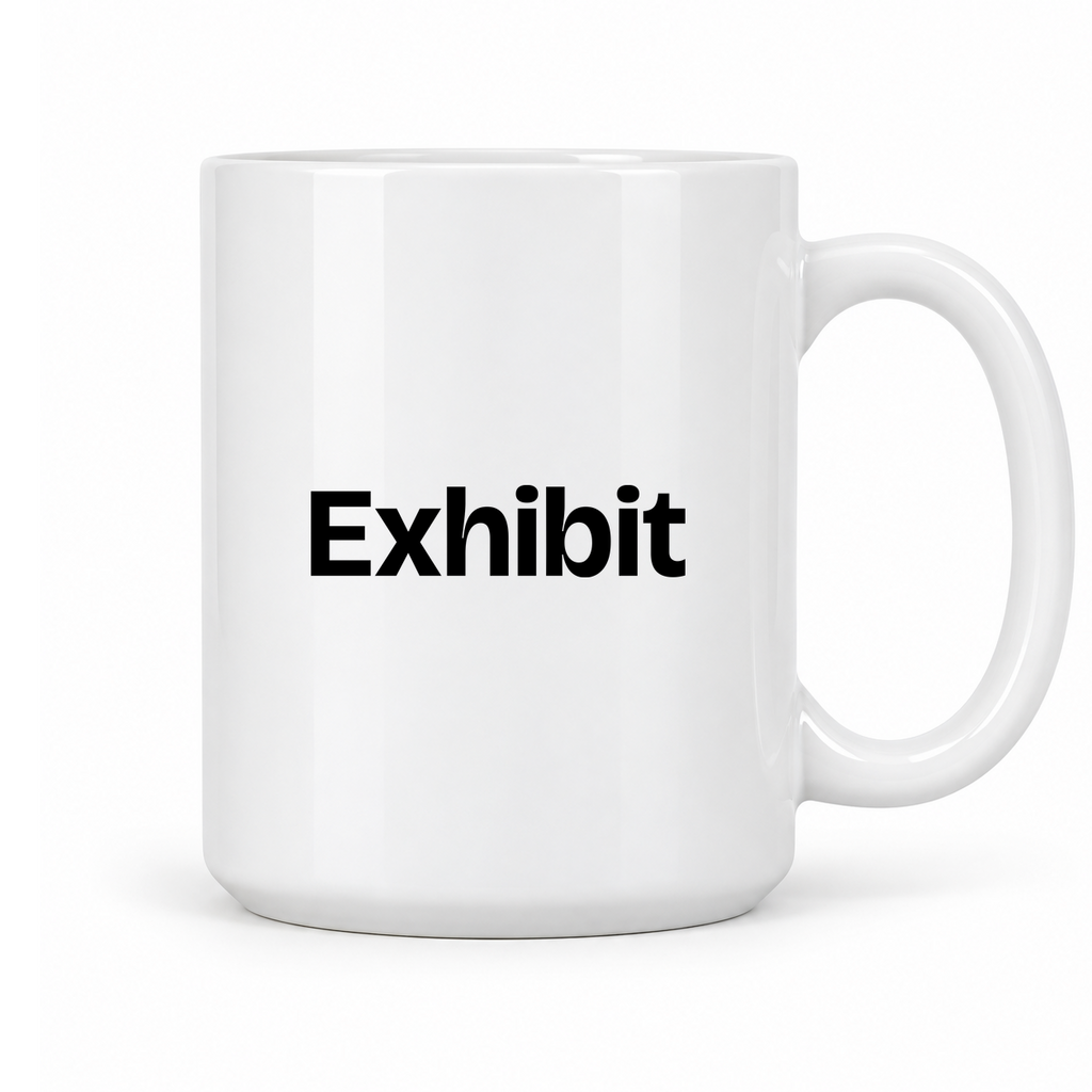 Exhibit Mug in white with handle right