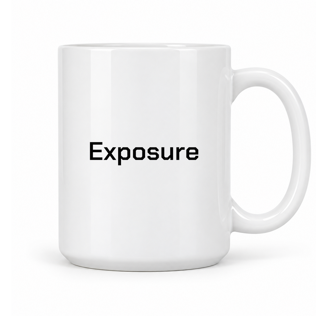 Exposure Mug in white with handle right