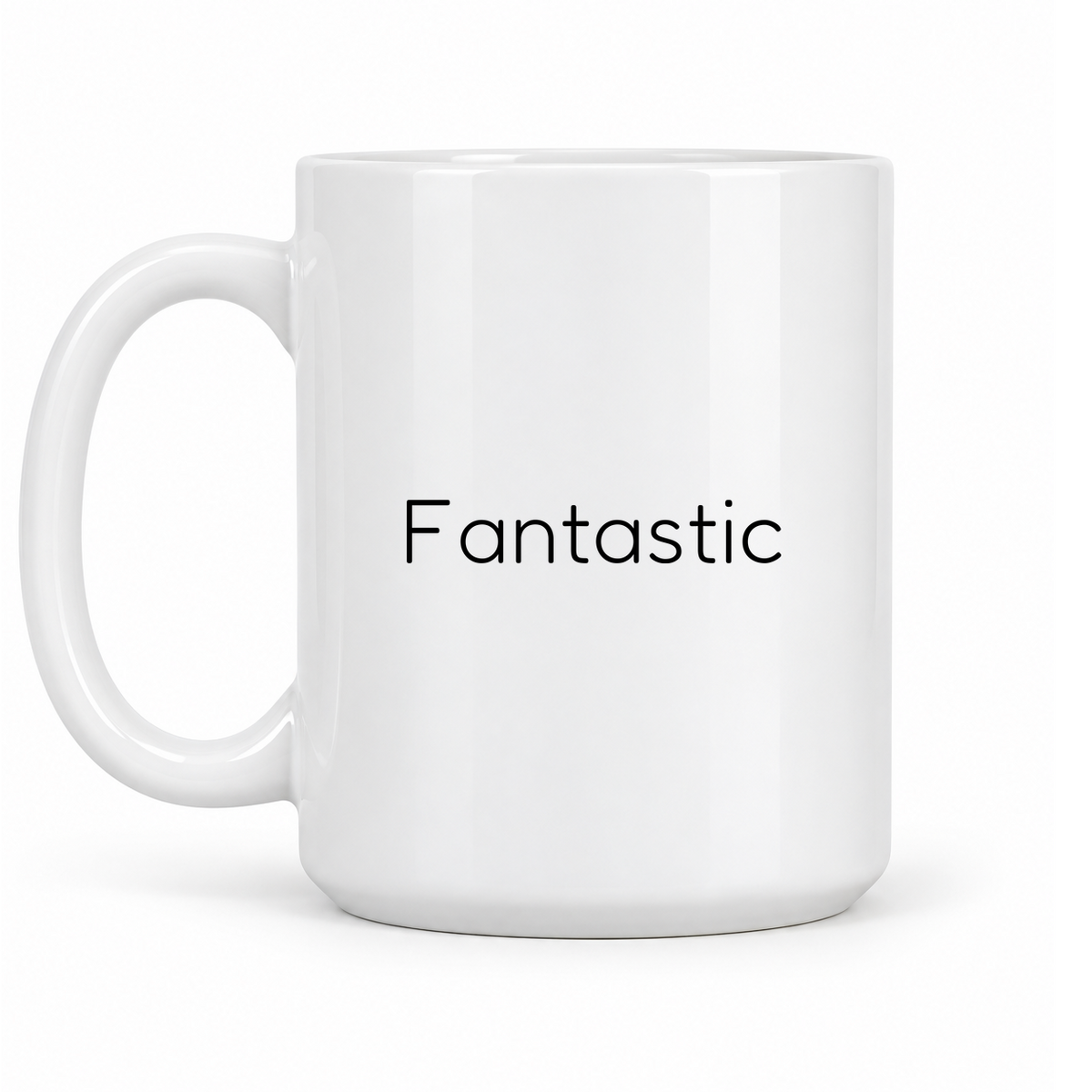 Fantastic Mug in white with handle left