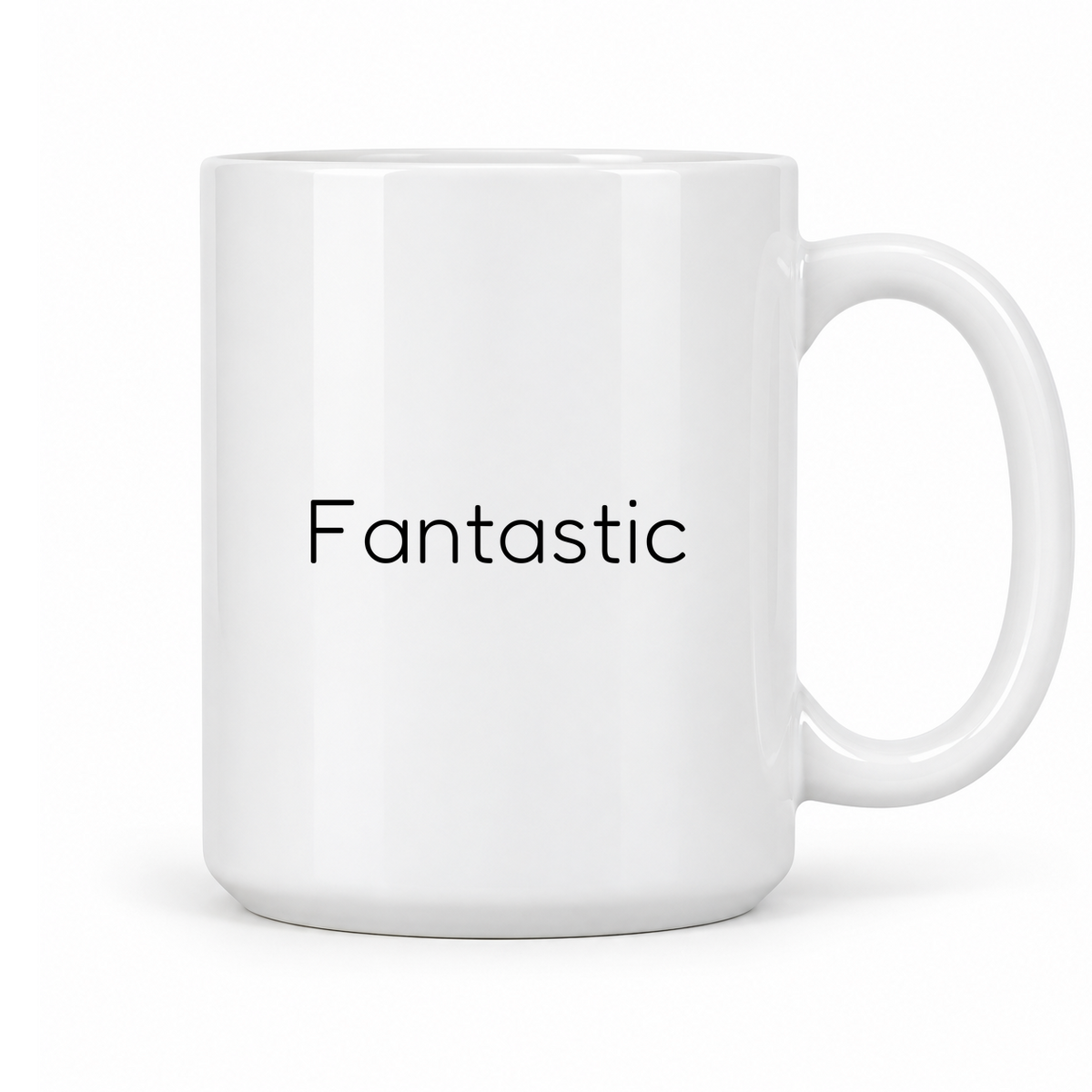 Fantastic Mug in white with handle right