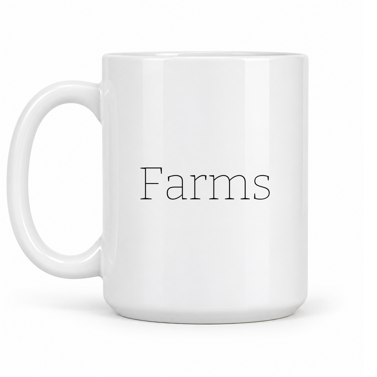 Farms Mug in white with handle left