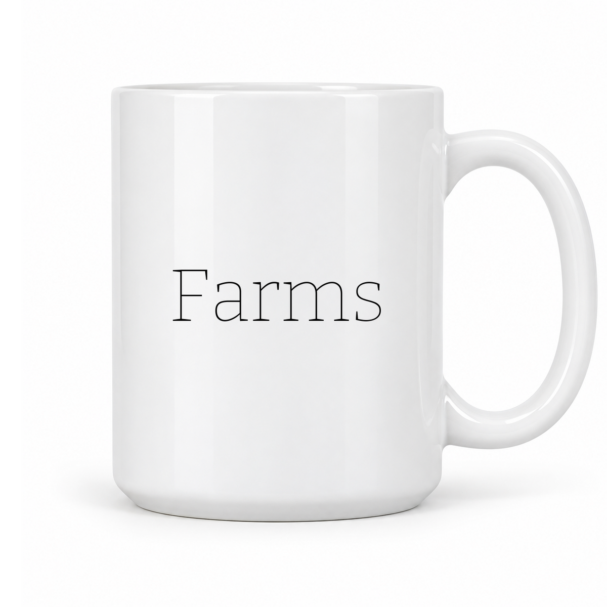 Farms Mug in white with handle right