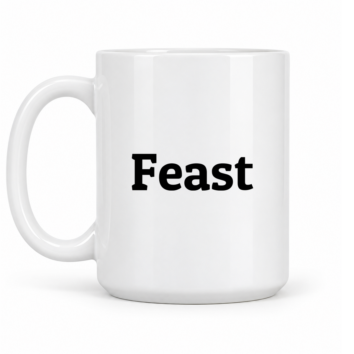 Feast Mug in white with handle left
