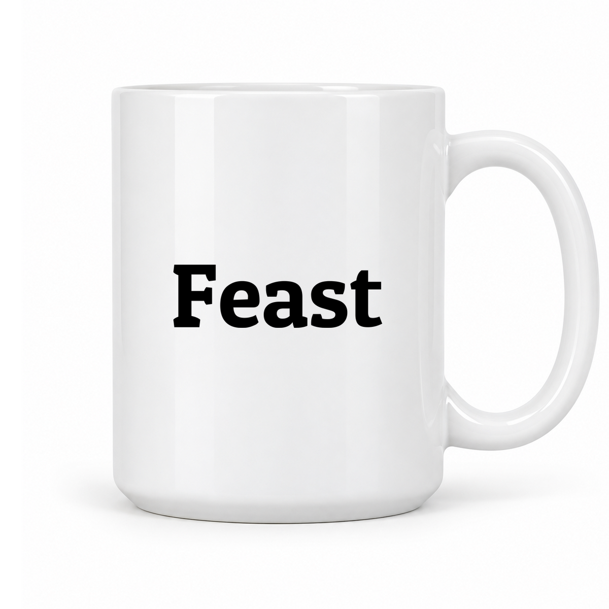 Feast Mug in white with handle right