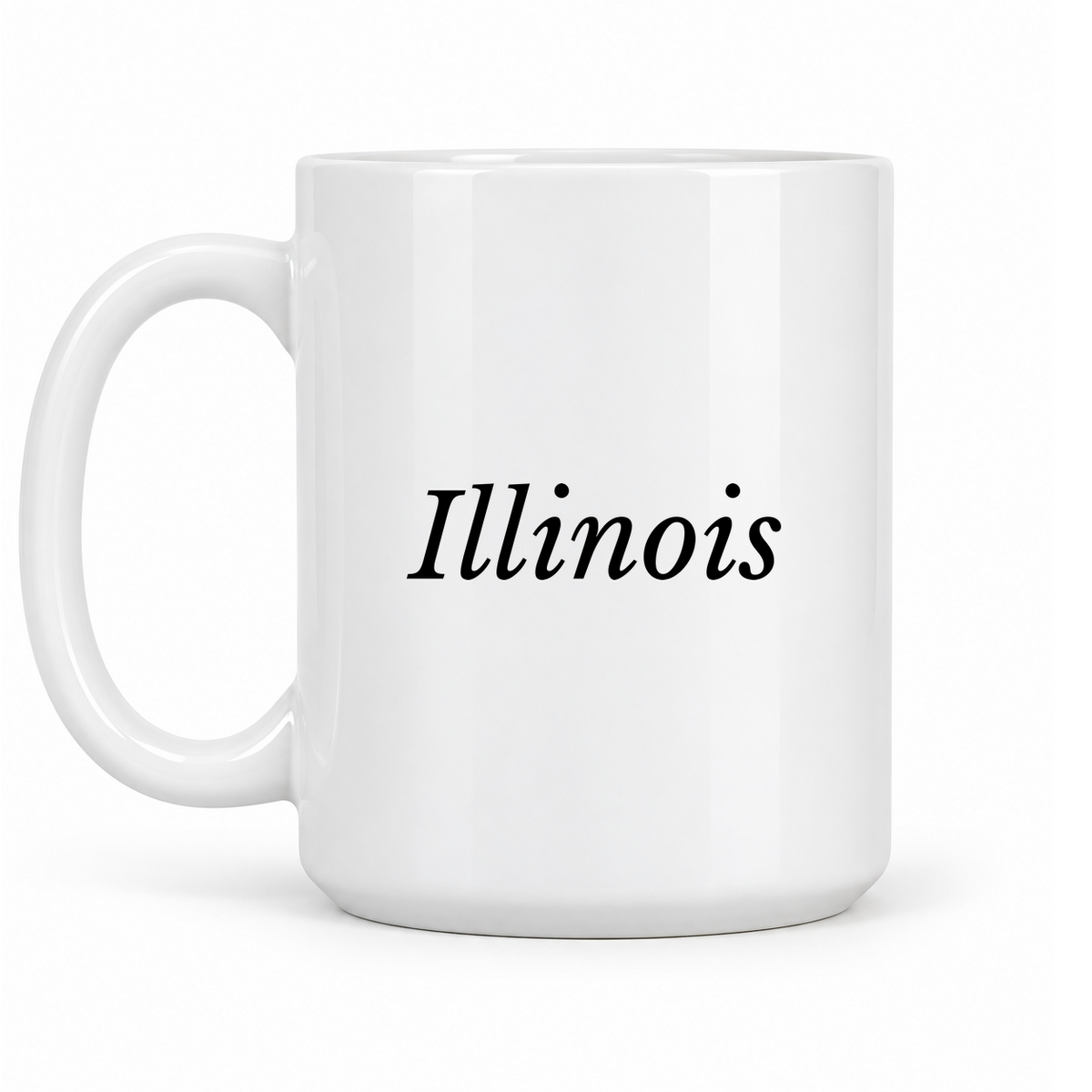 Illinois Mug in white with handle left