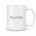 Injuries Mug in white with handle right