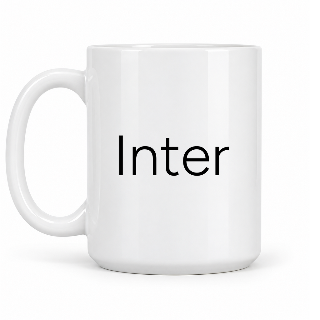Inter Mug in white with handle left